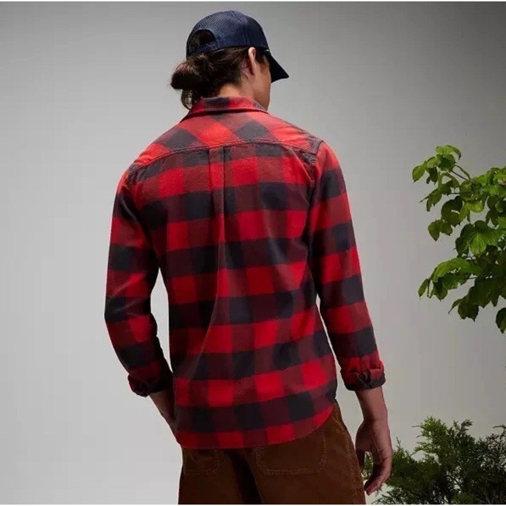 Alpine Design Flannel Shirt Mens X-Large Mid Weight Red Gray Black Buffalo Plaid — image 2 of 4